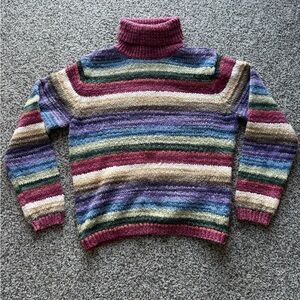 colorful knit sweater